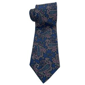 Leonardo Strelli Tie Rack Silk Necktie Multicolored Paisley   58"x3.5" (TE9) NWT